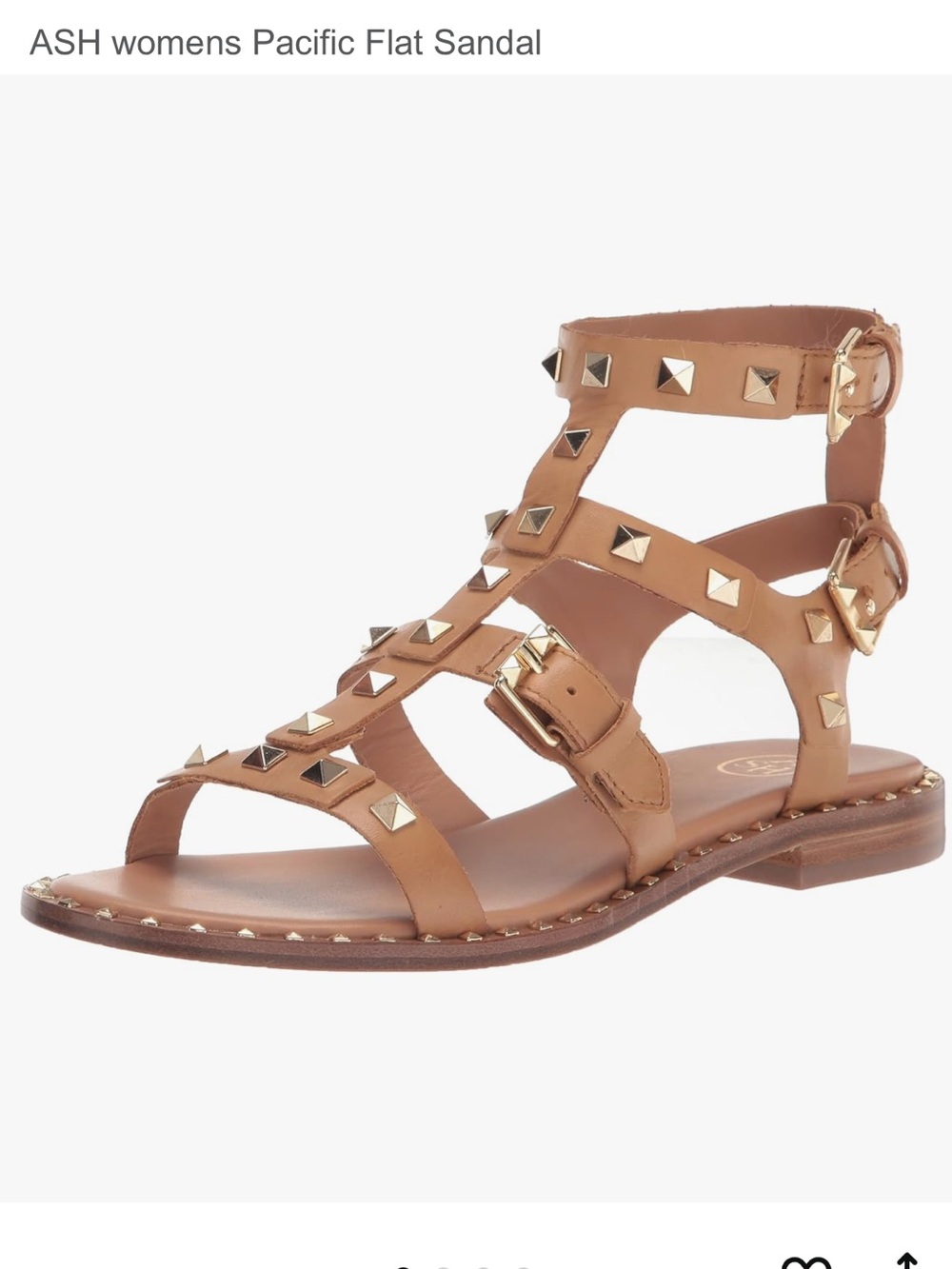 ASH womens Pacific Flat Sandal tan size 40 US 10 gently used - Picture 5 of 9